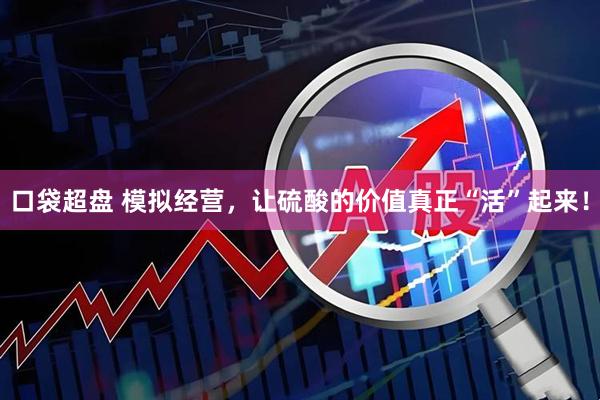 口袋超盘 模拟经营，让硫酸的价值真正“活”起来！