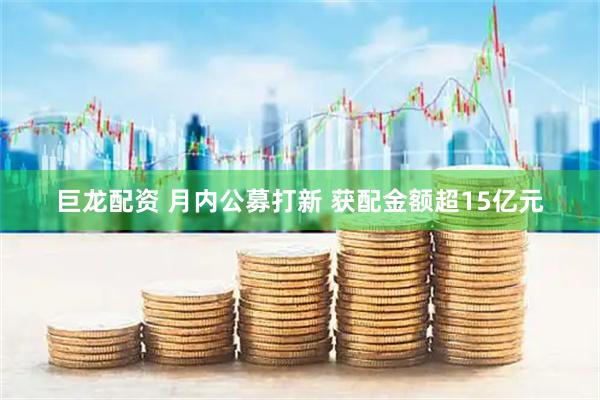 巨龙配资 月内公募打新 获配金额超15亿元