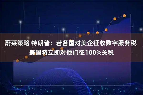 蔚莱策略 特朗普：若各国对美企征收数字服务税 美国将立即对他们征100%关税