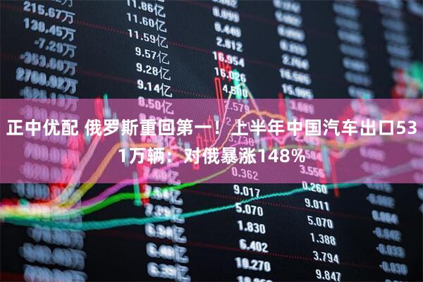 正中优配 俄罗斯重回第一！上半年中国汽车出口531万辆：对俄暴涨148%
